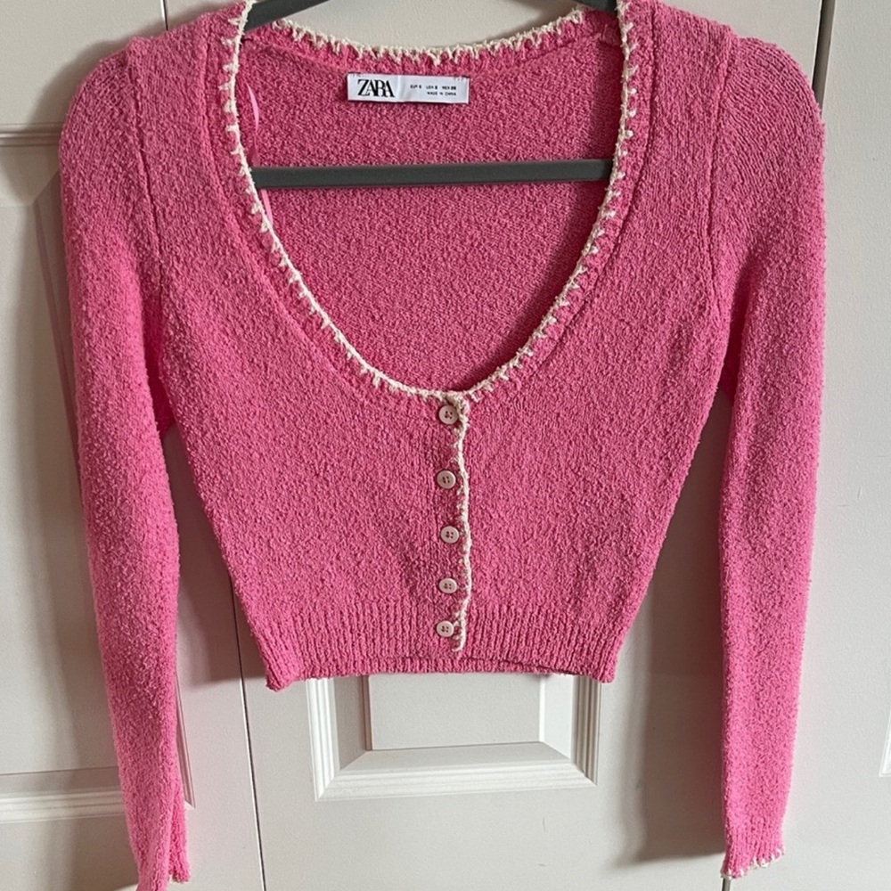 Zara Vibrant Pink Textured Sweater
